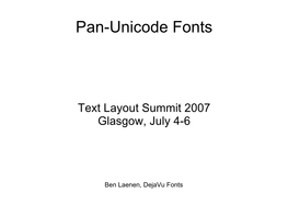 Pan-Unicode Fonts