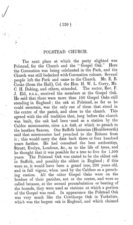 Gospel Oak." Here the Coronation Was Being Celebrated in the Park, and the Church Was Still Bedecked with Coronation Colours