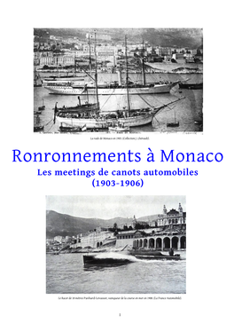 Ronronnements À Monaco Les Meetings De Canots Automobiles (1903-1906)