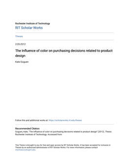 The Influence of Color on Purchasing Decisions Related to Product Design
