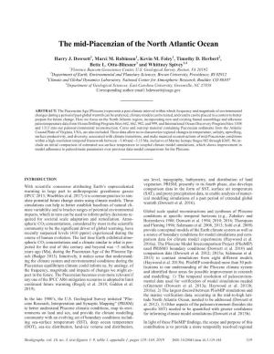 The Mid-Piacenzian of the North Atlantic Ocean