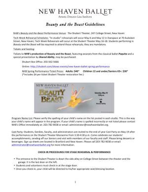 Beauty and the Beast Guidelines