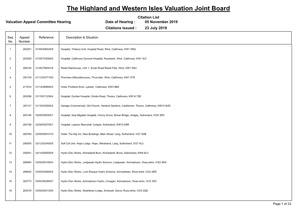 Appeal Citation List External