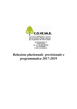 Relazione Pluriennale Previsionale E Programmatica 2017-2019