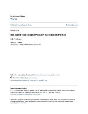 The Negativity Bias in International Politics