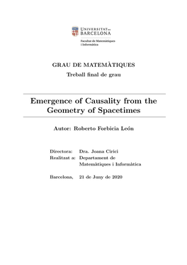 Emergence of Causality from the Geometry of Spacetimes