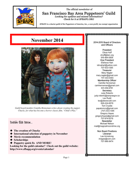 November Newsletter 2014