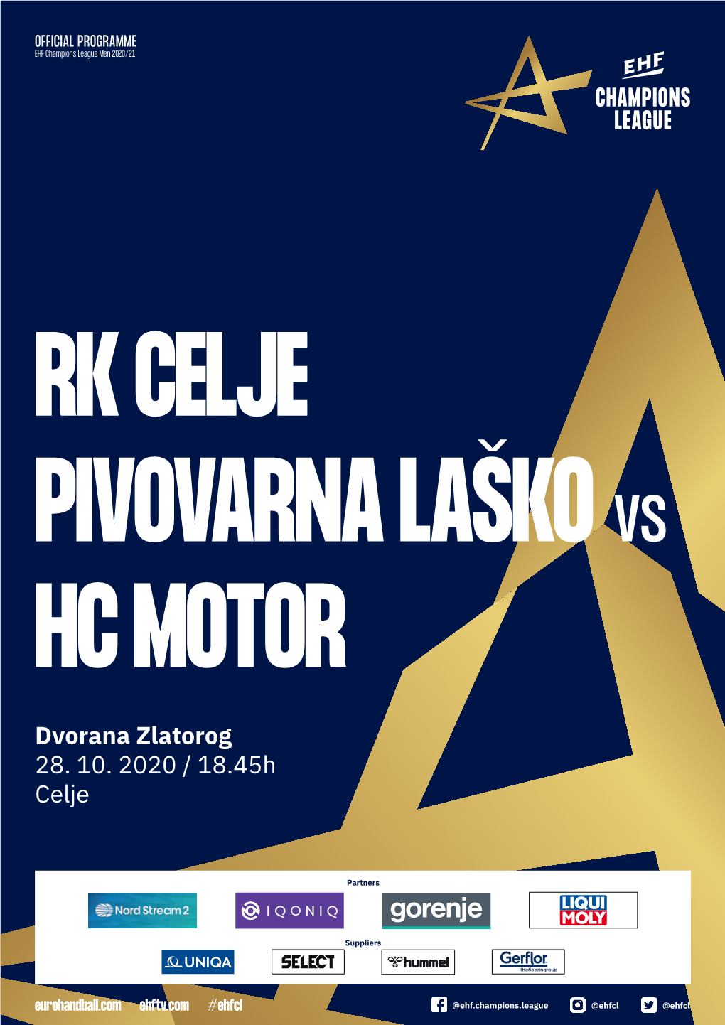 Dvorana Zlatorog 28. 10. 2020 / 18.45H Celje