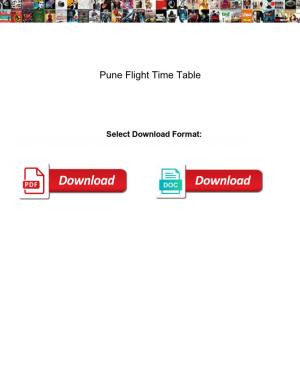 Pune Flight Time Table