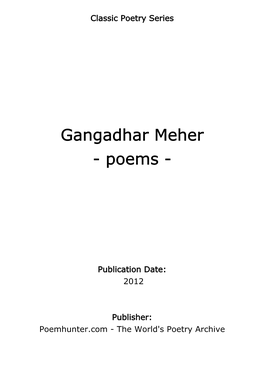 Gangadhar Meher - Poems