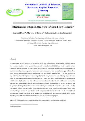 Effectiveness of Squid Atractors for Squid Egg Collector