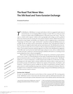 The Silk Road and Trans-­Eurasian Exchange
