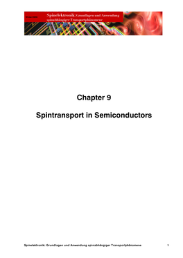 Chapter 9 Spintransport in Semiconductors