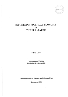 INDONESIAN POLITICAL ECONOMY in the ERA of APEC