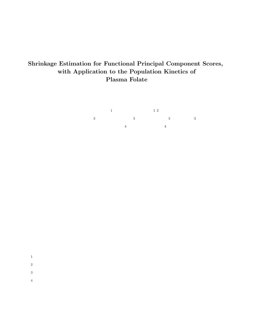 Shrinkage Estimation for Functional Principal Component Scores, with Application to the Population Kinetics of Plasma Folate