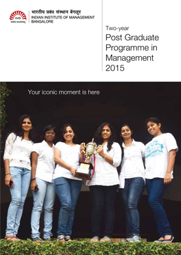 Post Graduate Programme in Management 2015
