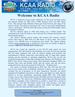 KCAA Is a Successful “Stand Alone” AM News-Talk Radio Station
