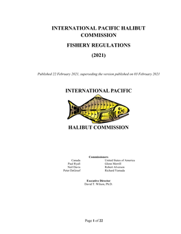 International Pacific Halibut Commission Fishery Regulations (2021)