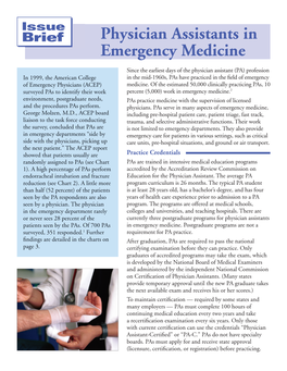 Physician Assistants in Emergency Medicine