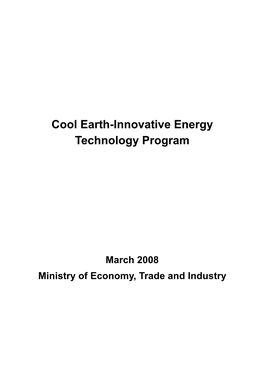 Cool Earth-Innovative Energy Technology Program