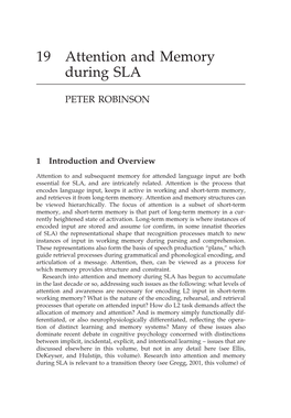 19 Attention and Memory During SLA