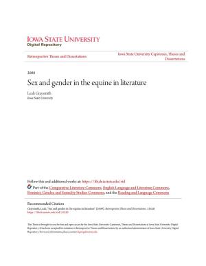 Sex and Gender in the Equine in Literature Leah Graysmith Iowa State University