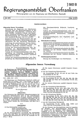 Regierungsamtsblatt Oberfranken Herausgegeben Von Der Regierung Von Oberfranken, Bayreuth