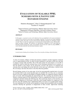 Evaluation of Scalable Pprl Schemes with a Native Lsh Database Engine