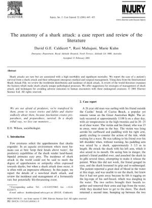 The Anatomy of a Shark Attack: a Case Report and Review of the Literature
