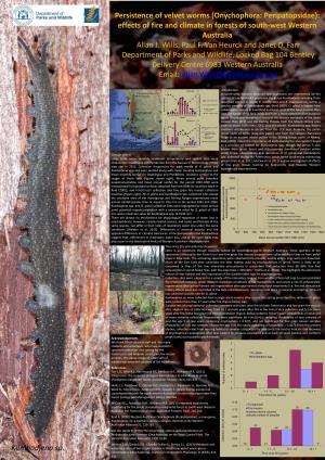 Persistence of Velvet Worms (Onychophora: Peripatopsidae): Effects of Fire and Climate in Forests of South-West Western Australia Allan J