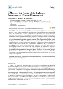 A Metacoupling Framework for Exploring Transboundary Watershed Management