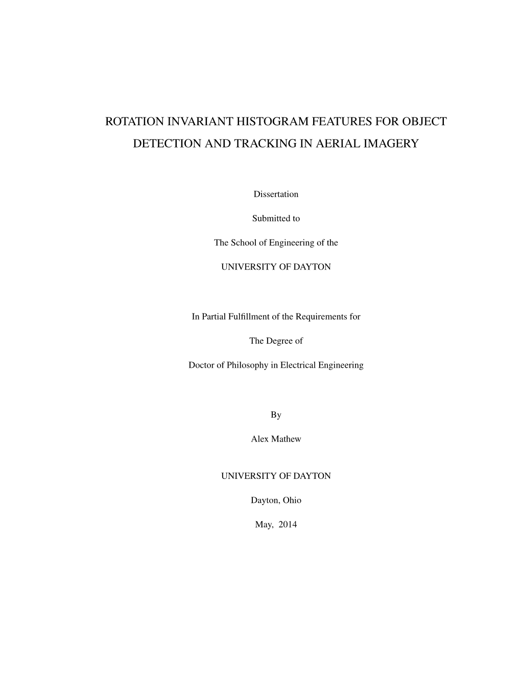 Rotation Invariant Histogram Features for Object Detection and Tracking in Aerial Imagery