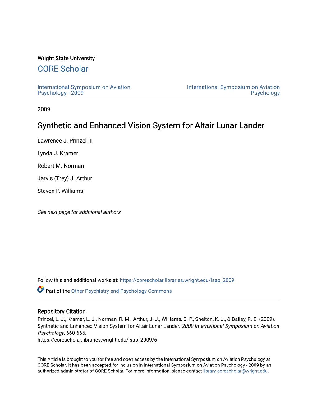 Synthetic and Enhanced Vision System for Altair Lunar Lander