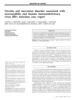 Vitreitis and Movement Disorder Associated with Neurosyphilis and Human Immunodeficiency Virus (HIV) Infection: Case Report