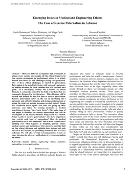Emerging Issues in Medical and Engineering Ethics: the Case of Reverse Paternalism in Lebanon