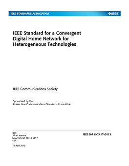 IEEE Std 1905.1TM-2013, IEEE Standard for a Convergent Digital