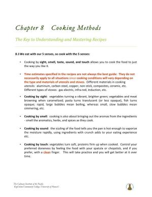 Chapter 8 Cooking Methods