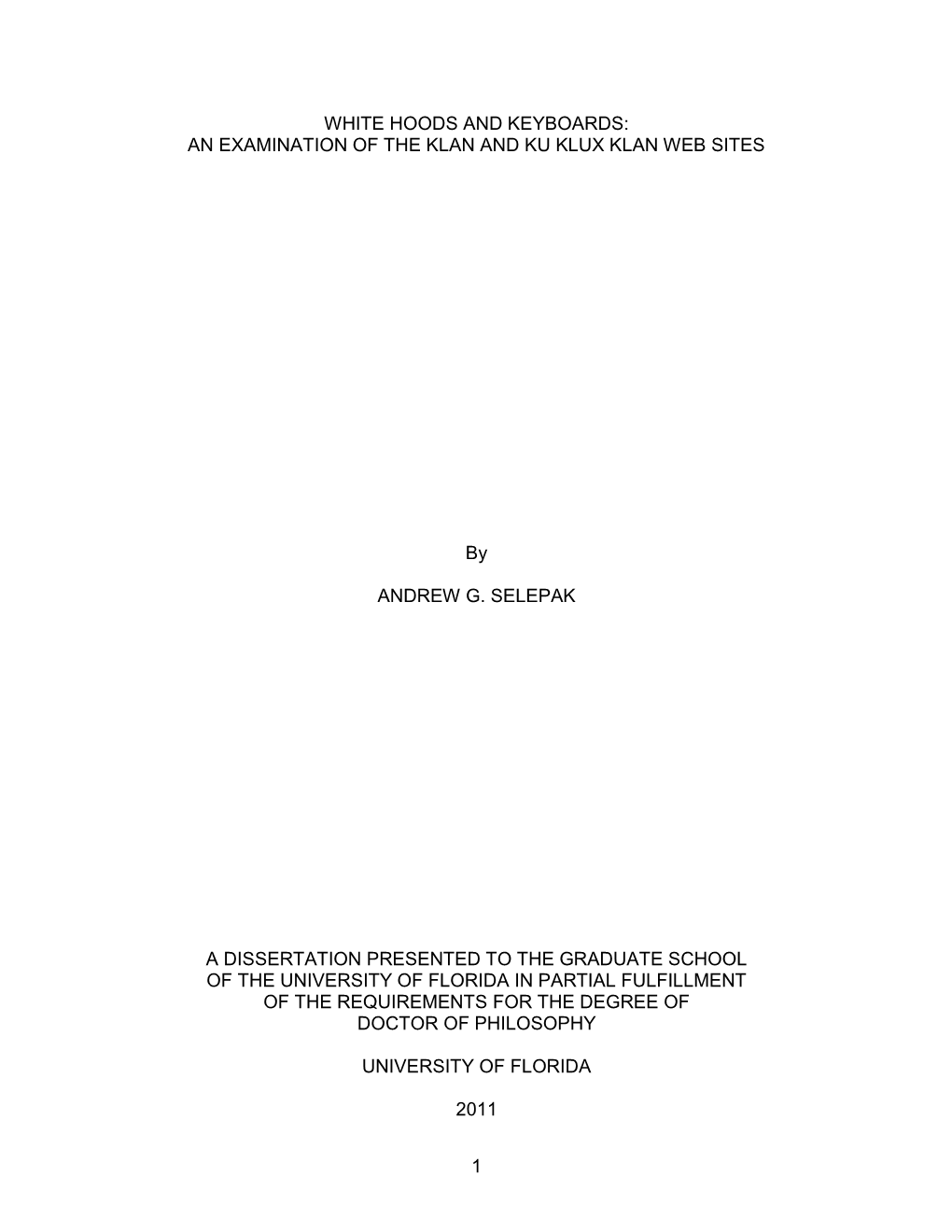 University of Florida Dissertation