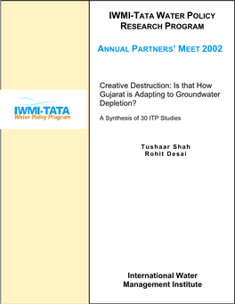IWMI-Tata Partners' Meet Papers
