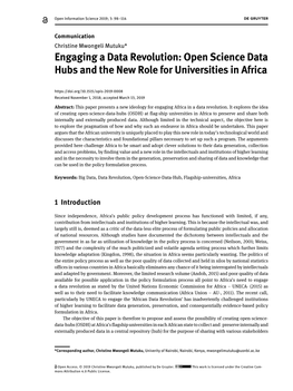 Open Science Data Hubs and the New Role for Universities in Africa