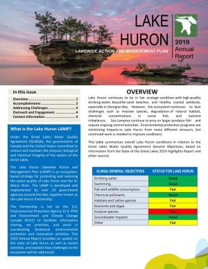 Lake Huron Continues to Be in Fair Ecologic Condition with High-Quality Accomplishments