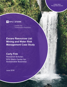 Exxaro Resources Ltd: Mining and Water Risk Management Case Study
