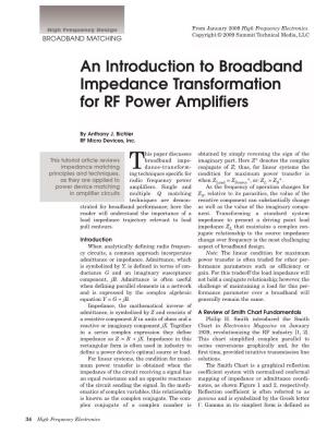 An Introduction to Broadband Impedance Transformation for RF Power Amplifiers