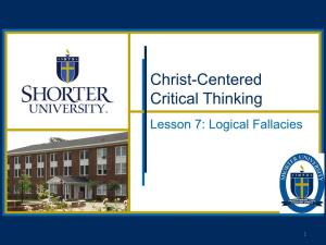 Christ-Centered Critical Thinking Lesson 7: Logical Fallacies