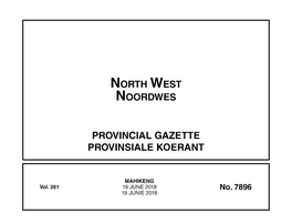 Northwest Noordwes Provincial Gazette