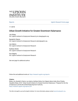 Urban Growth Initiative for Greater Downtown Kalamazoo