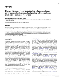 REVIEW Thyroid Hormone Receptors Regulate Adipogenesis And