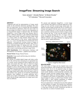 Imageflow: Streaming Image Search