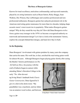 The Story of Bourgeois Guitars