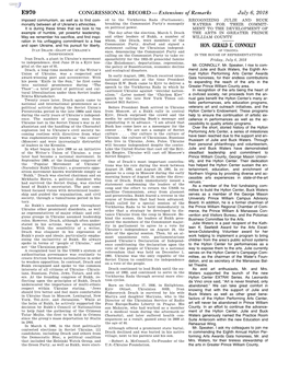 CONGRESSIONAL RECORD— Extensions of Remarks E970 HON. GERALD E. CONNOLLY